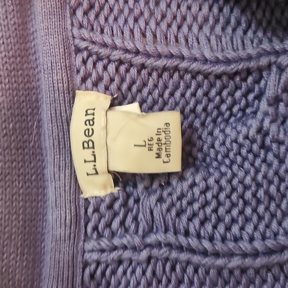 L.L. Bean heavy knit cardigan in purplish/blue - Picture 2 of 10
